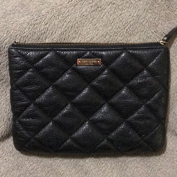 kate spade Handbags - EUC-AUTHENTIC KATE SPADE BLACK QUILTED POUCH
